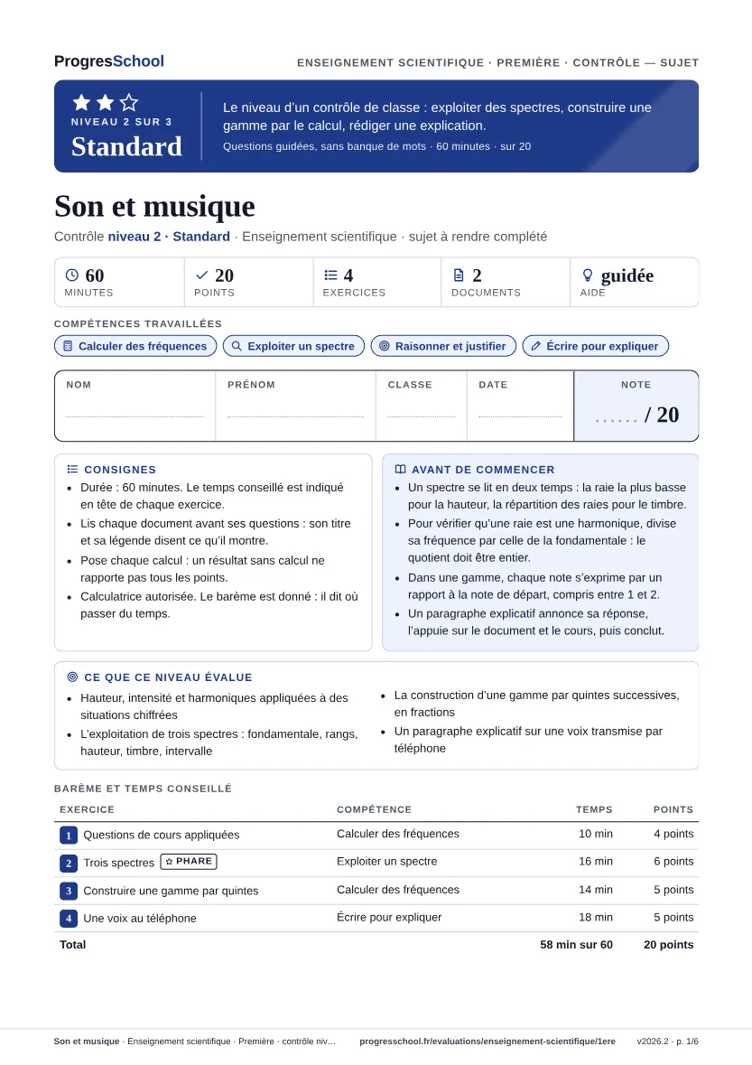 Première page du sujet : Son et musique, contrôle Standard